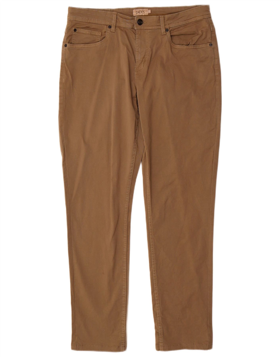 Dack's Mens Slim Casual Trousers IT 48 Medium W34 L31 Brown Cotton