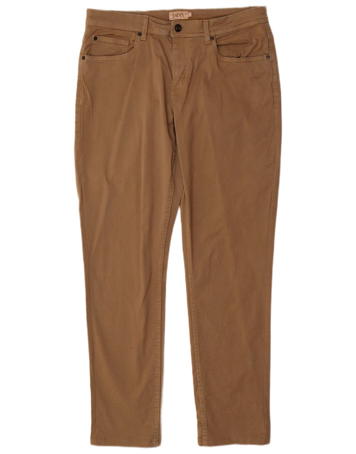 Dack's Mens Slim Casual Trousers IT 48 Medium W34 L31 Brown Cotton