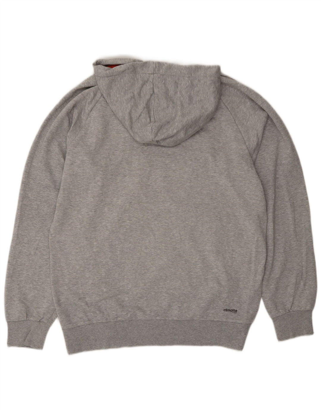 ADIDAS Mens Climalite Graphic Hoodie Jumper Medium Grey Cotton