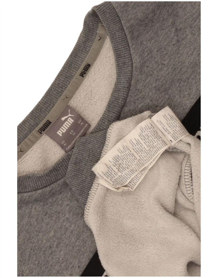 Puma Mens Sweatshirt Jumper XL Grey Flecked Cotton