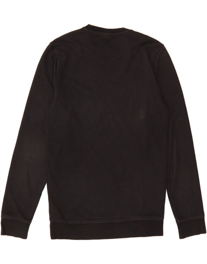 ADIDAS Mens Graphic Sweatshirt Jumper Small Black Cotton Vintage Adidas and Second-Hand Adidas from Messina Hembry 