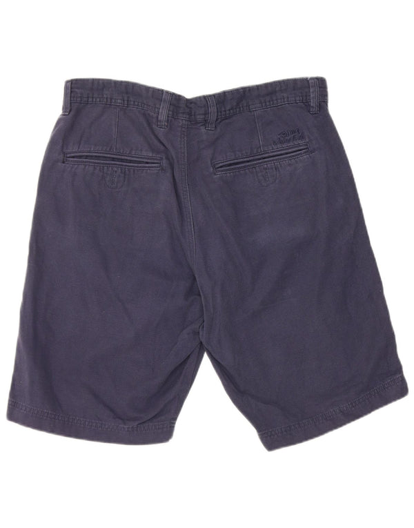 Weird Fish Mens Chino Shorts Large W34 Navy Blue Cotton