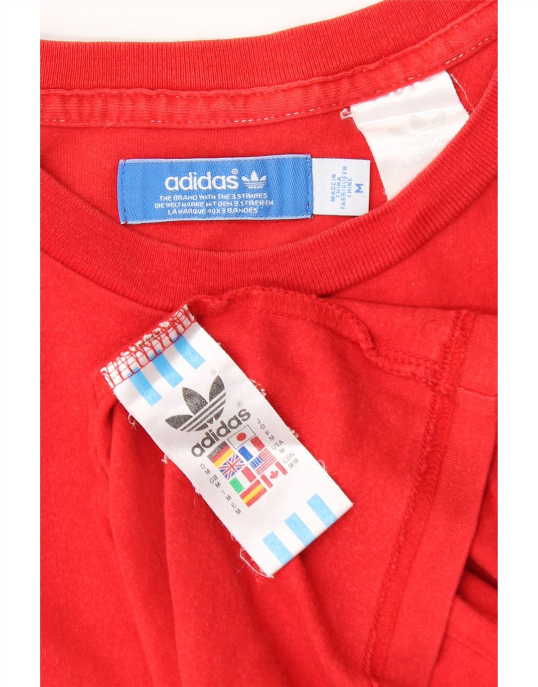 Adidas Mens Graphic T-Shirt Top Medium Red Cotton