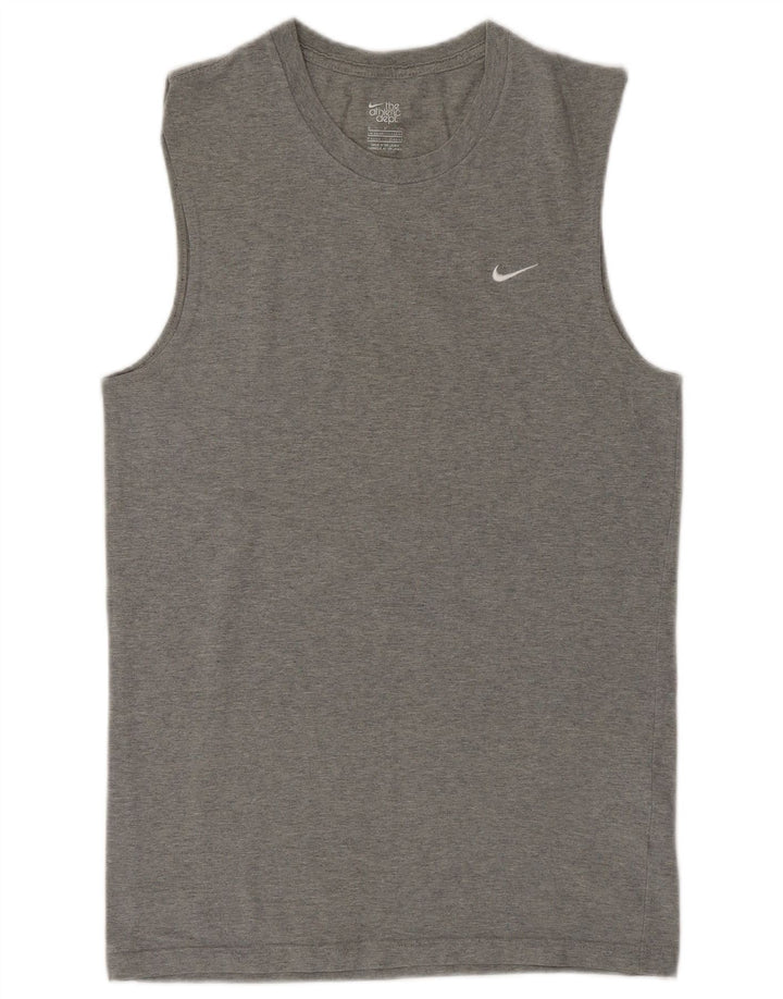 Nike Herren Weste Top UK 34/36 Small Graue Baumwolle