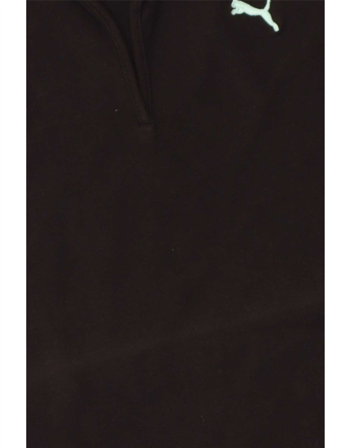 Puma Womens Polo Shirt UK 10 Small Black Cotton
