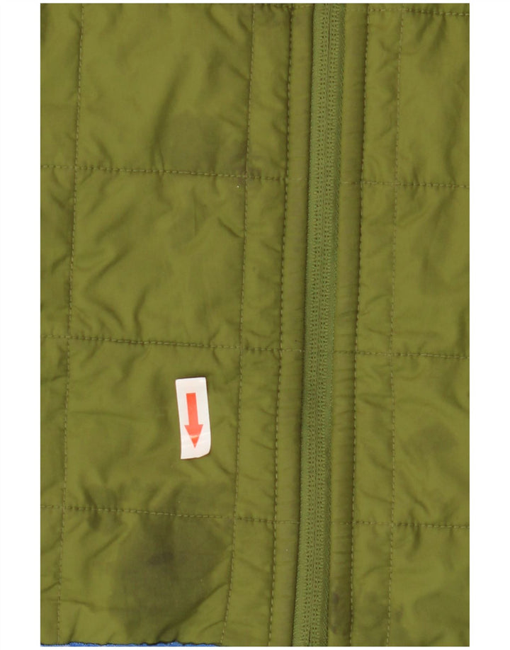 Jack Wolfskin Boys Hooded Padded Jacket 7-8 Years Green Colourblock