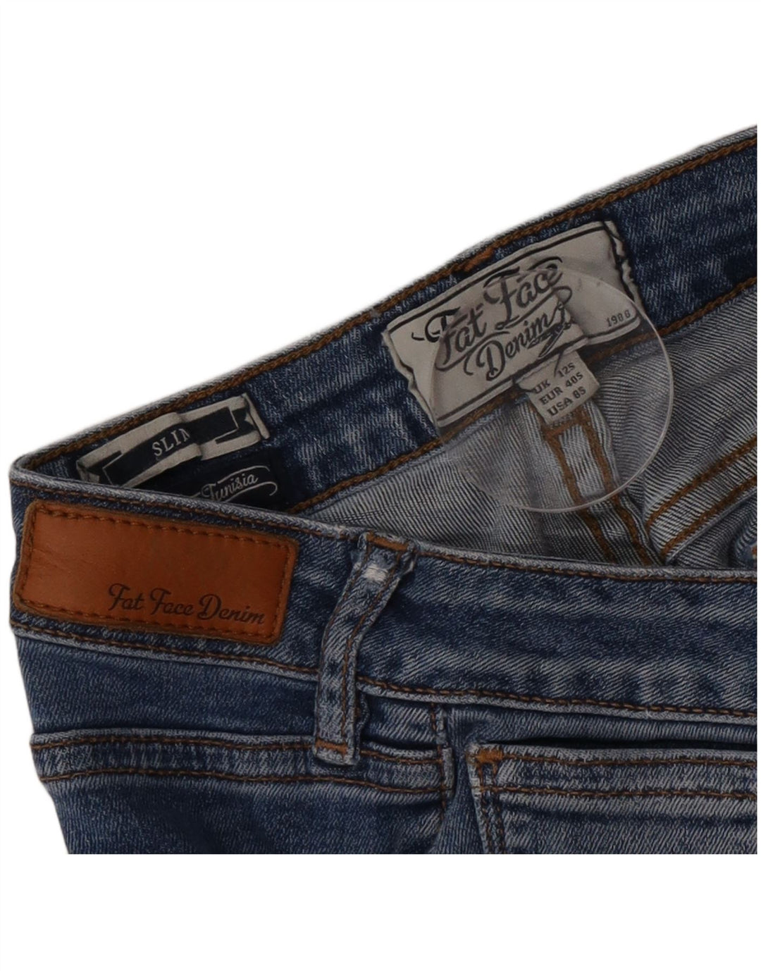 Fat Face Womens Slim Jeans UK 12 Medium W32 L28 Blue Cotton