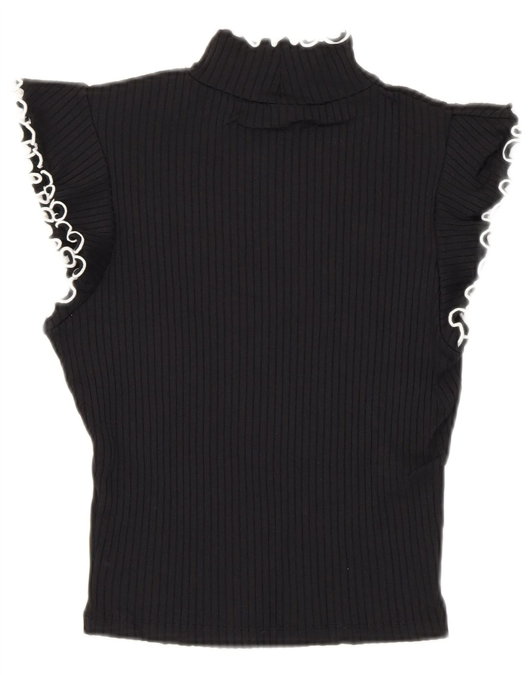 Top corto da donna Zara in camicetta UK 8 Small nero in poliammide