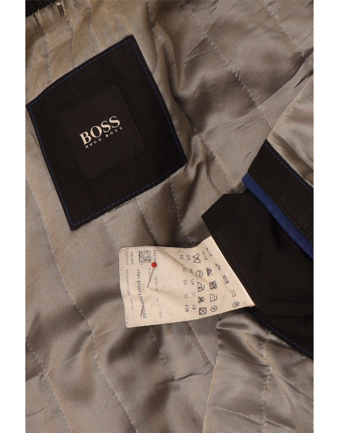 Hugo Boss Herre Overfrakke EU 52 XL Grå Uld