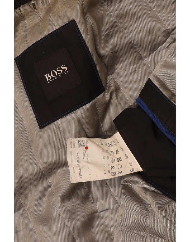 Hugo Boss Herre Overfrakke EU 52 XL Grå Uld