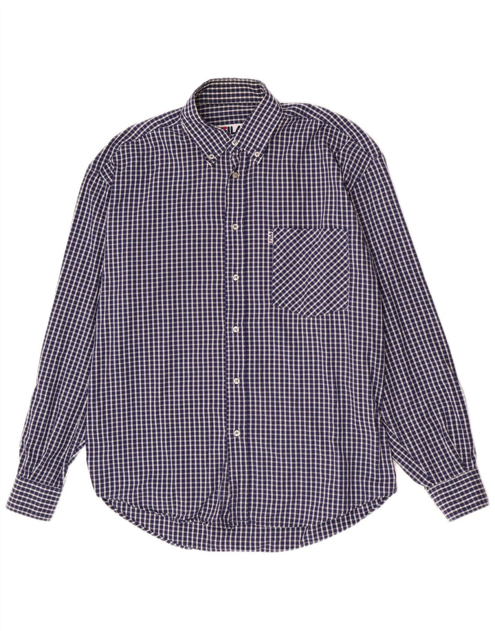 Fila Chemise Regular Fit Homme Bleu Marine Moyen Vichy Coton