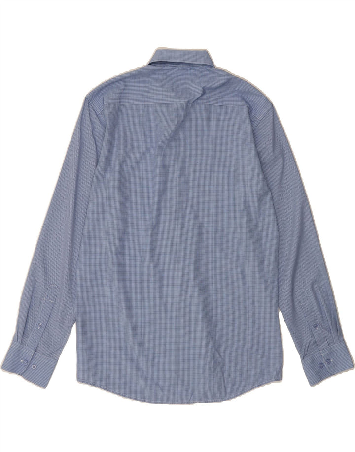 NAUTICA Mens Slim Fit Shirt Size 15 1/2 Medium Blue Check Polyester Vintage Nautica and Second-Hand Nautica from Messina Hembry 