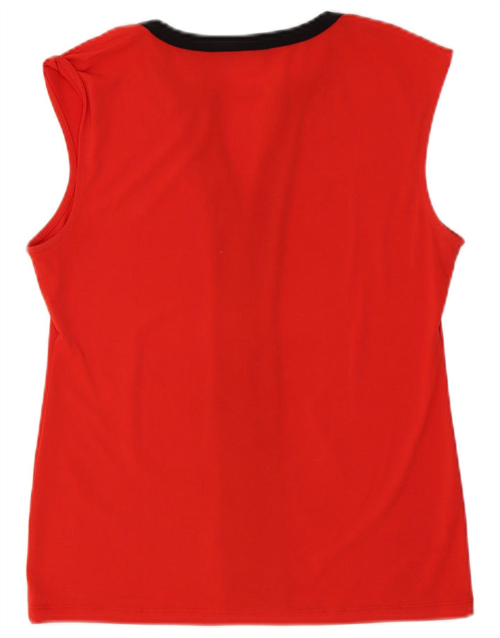 Calvin Klein Womens Blouse Top UK 10 Small Red Colourblock Polyester