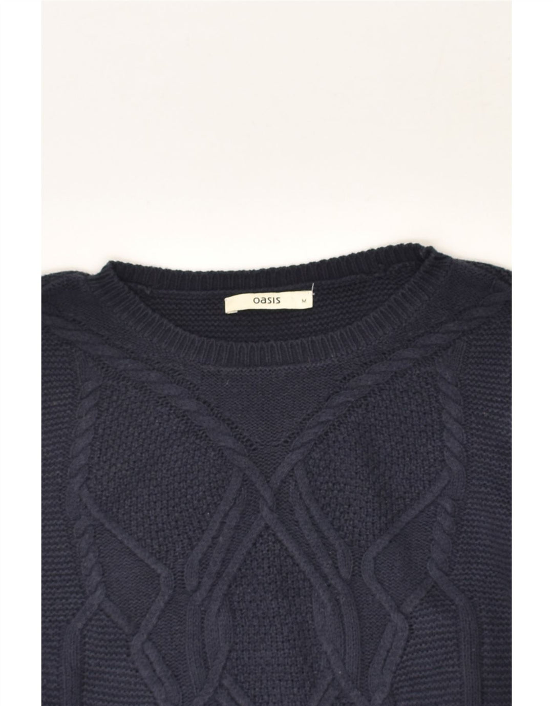 OASIS Womens Crew Neck Jumper Sweater UK 14 Medium Navy Blue Cotton | Vintage Oasis | Thrift | Second-Hand Oasis | Used Clothing | Messina Hembry 