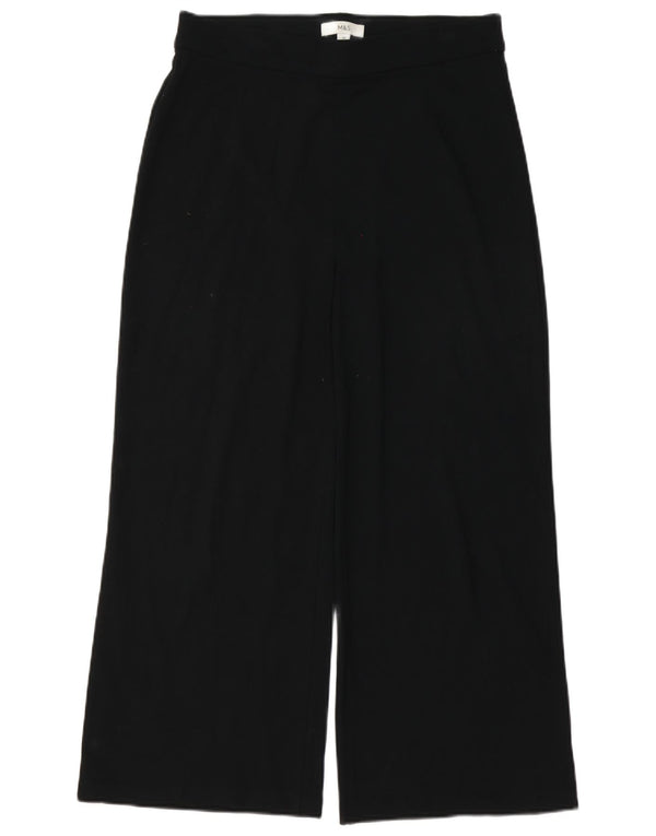 Marks & Spencer Pantalon décontracté taille haute pour femme UK 14 Large W32 L26 Noir