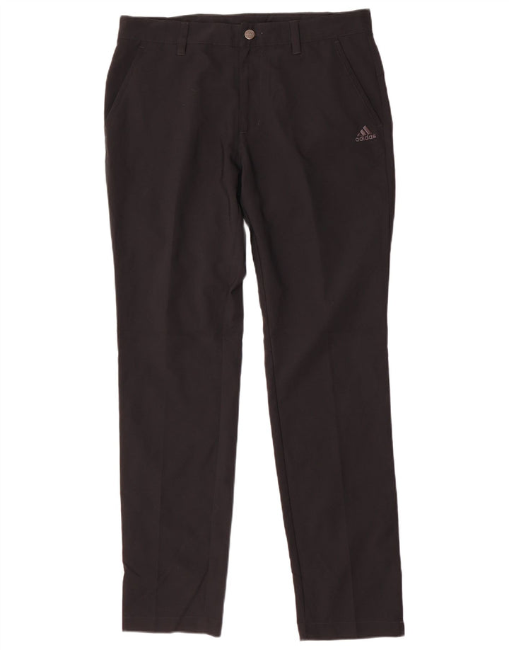 Adidas Mens Slim Chino Trousers W32 L32 Black Polyester