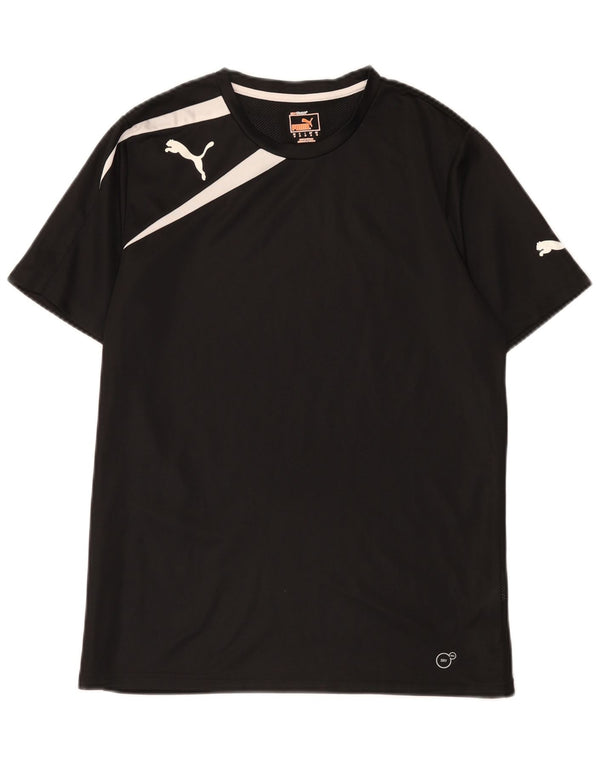Puma Herre T-Shirt Top Medium Sort Colourblock Polyester