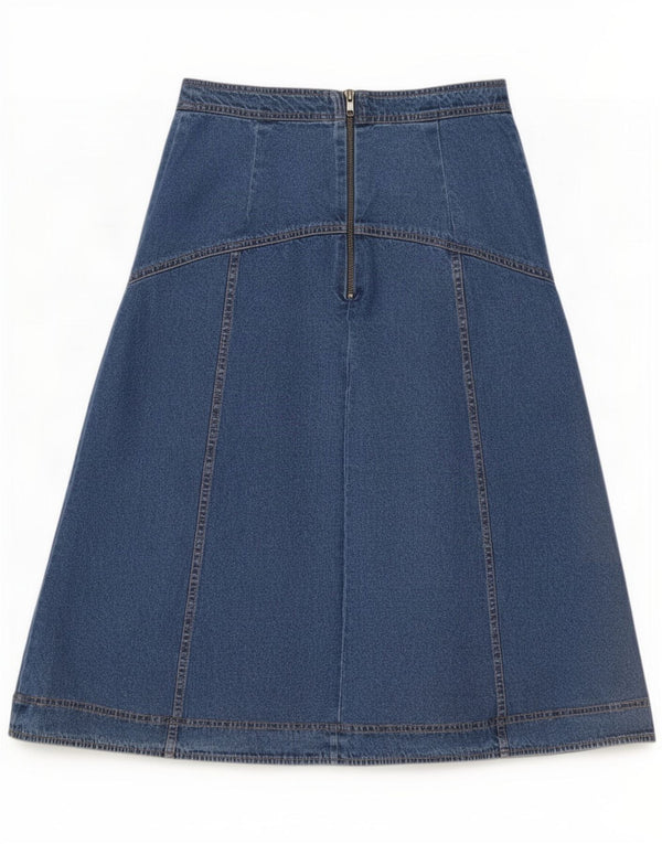 Gonna di jeans a vita alta da donna Marks & Spencer UK 8 piccola W28 blu