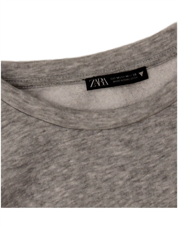 ZARA Womens Long Sleeve Jumper Dress UK 14 Medium Grey
