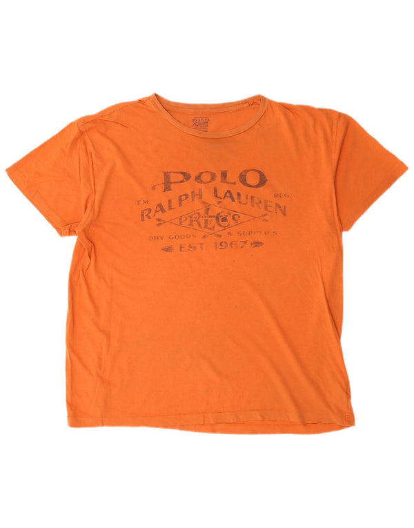 Polo Ralph Lauren Mens Graphic T-Shirt Top Medium Orange Cotton