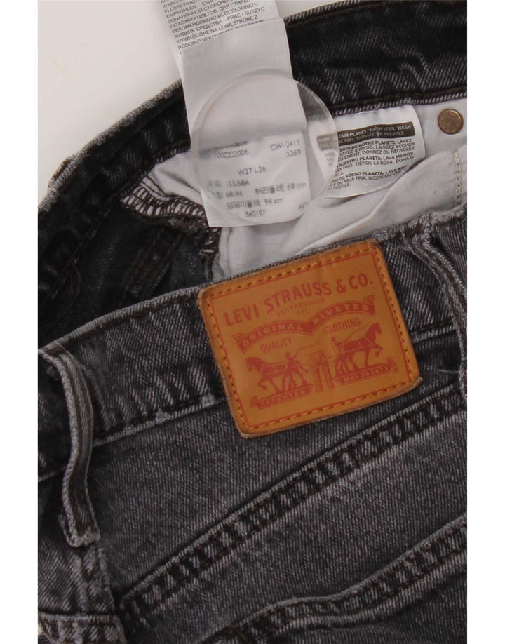 Jeans retos femininos Levi's W27 L26 algodão cinza