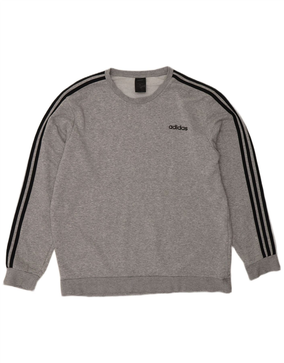 Adidas Mens Sweatshirt Jumper XL Grey Flecked Cotton