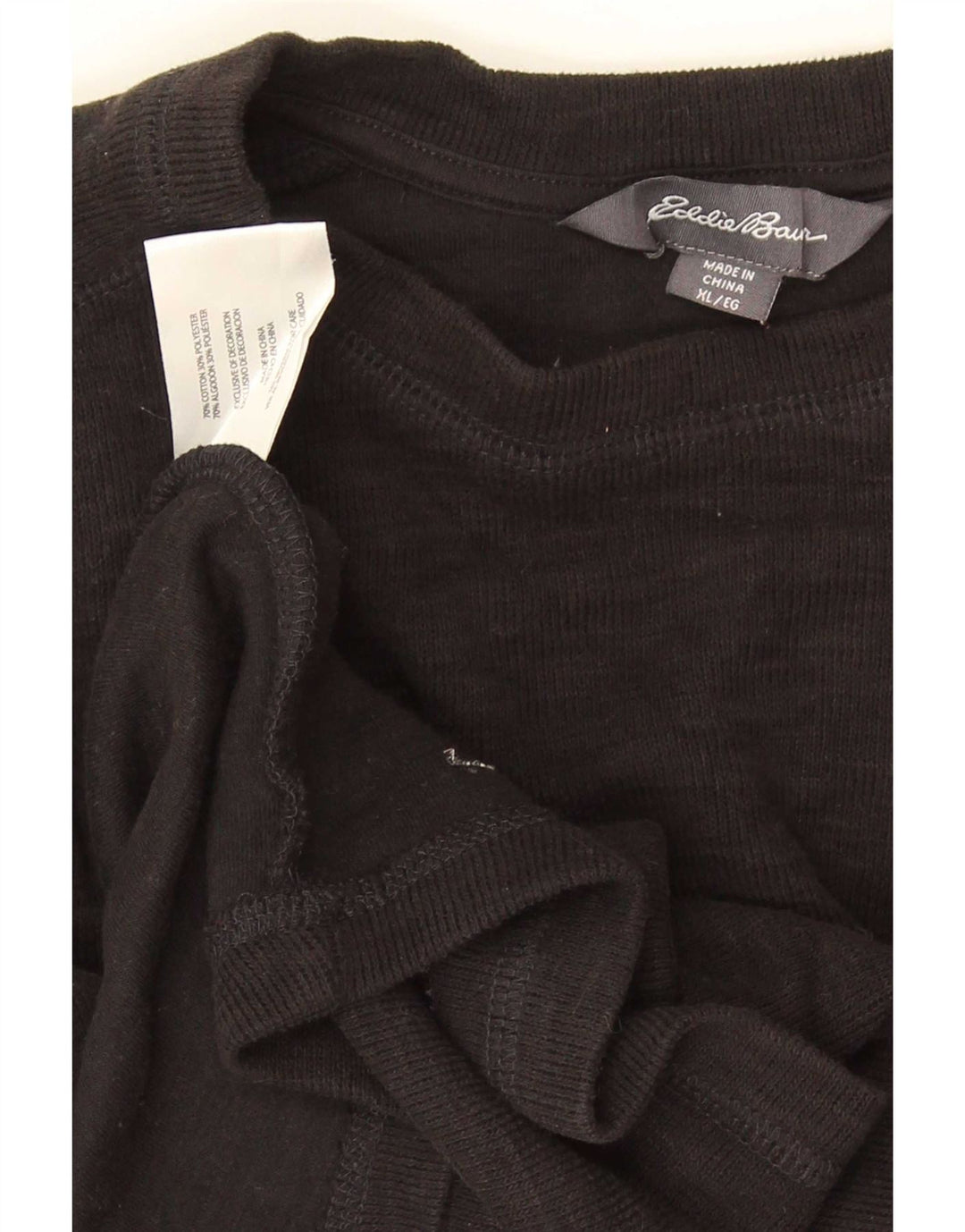 Męski top z długim rękawem XL, Eddie Bauer, czarny, bawełniany