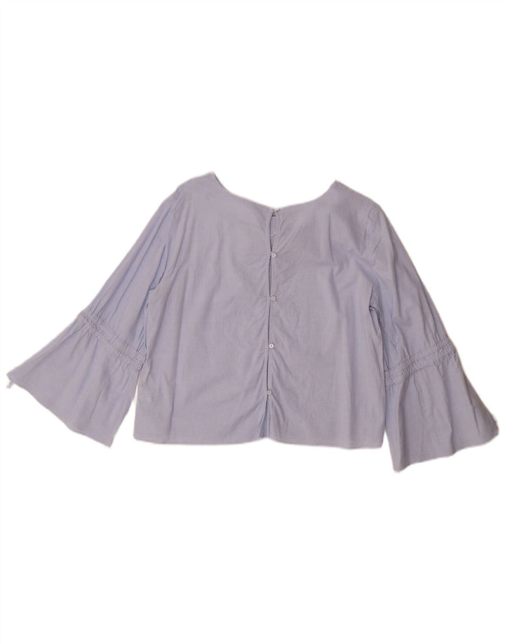 Zara Top corto de manga 3/4 para mujer UK 44 Azul medio