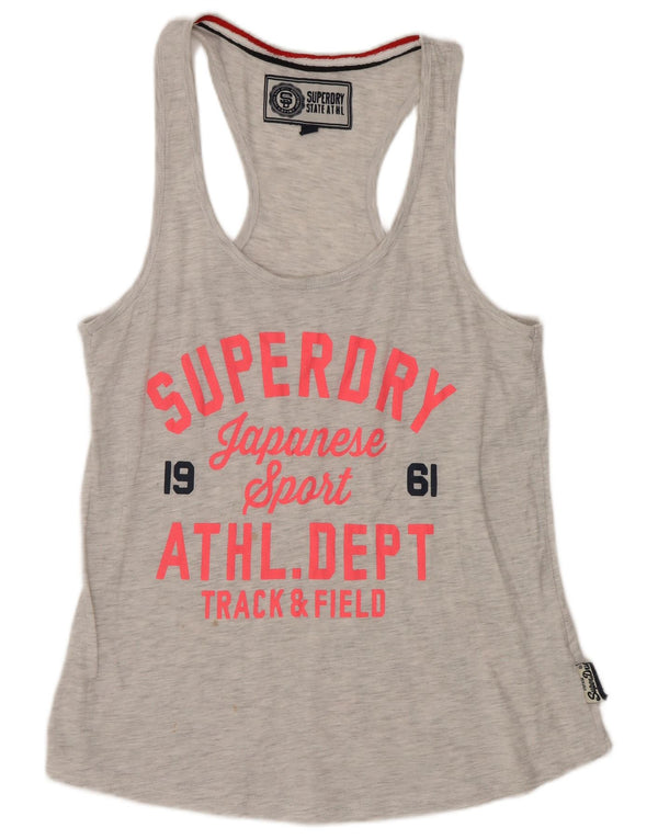 Superdry Mens Graphic Vest Top Small Grey Flecked Polyester
