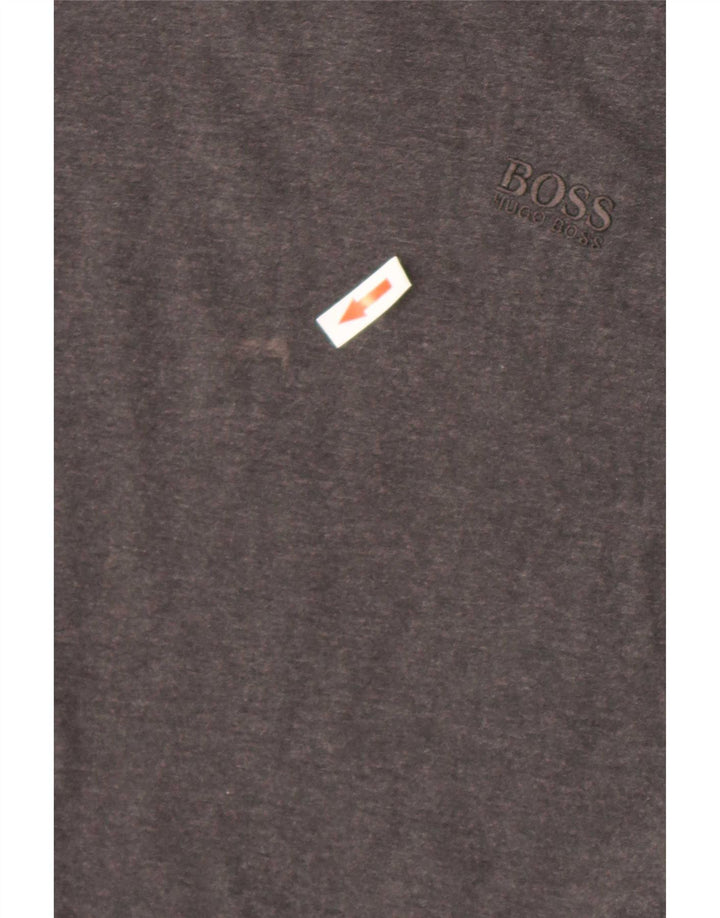 Camiseta masculina Hugo Boss Top algodão cinza médio