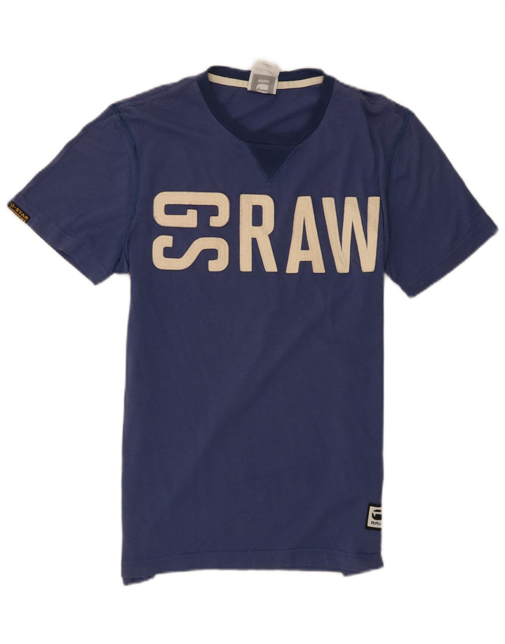 G-Star Mens Graphic T-Shirt Top Medium Navy Blue Cotton