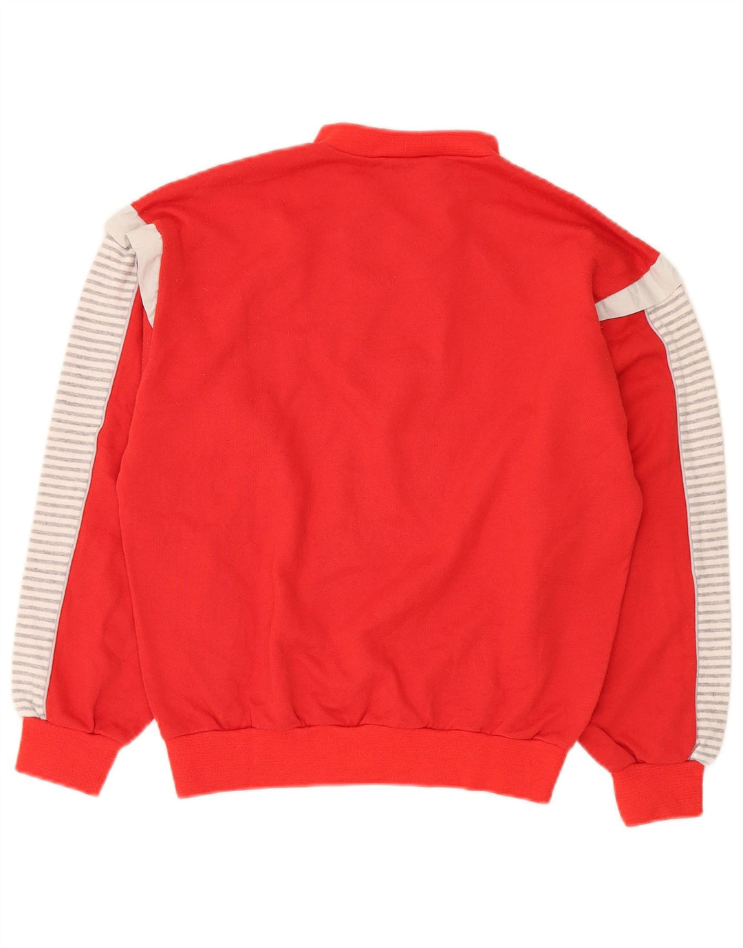 Lotto Mens Button Neck Jumper Sweater Small Red Colourblock Cotton