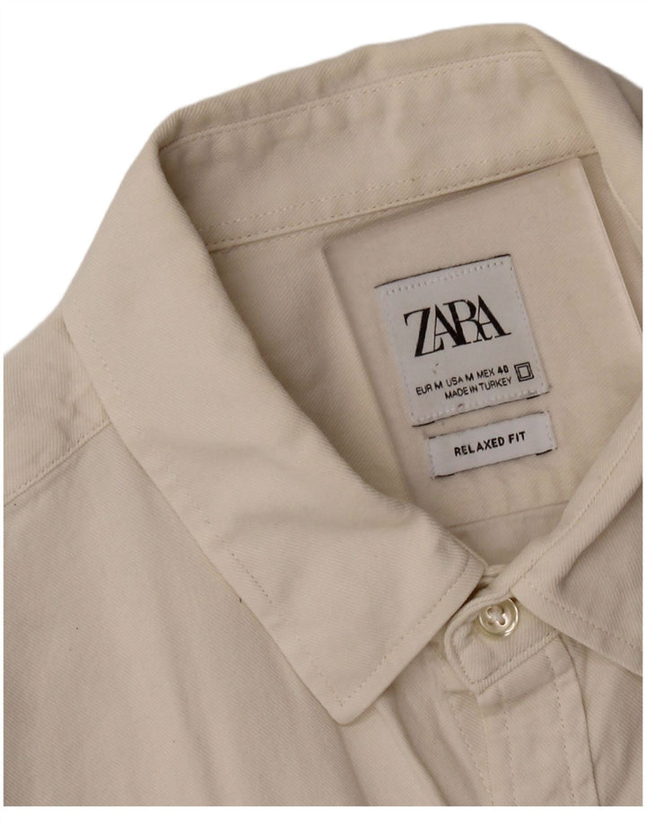 Zara Mens Relaxed Fit Shirt Medium Off White