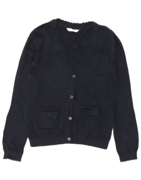 Marks & Spencer Strickjacke für Mädchen, 9–10 Jahre, marineblaue Baumwolle