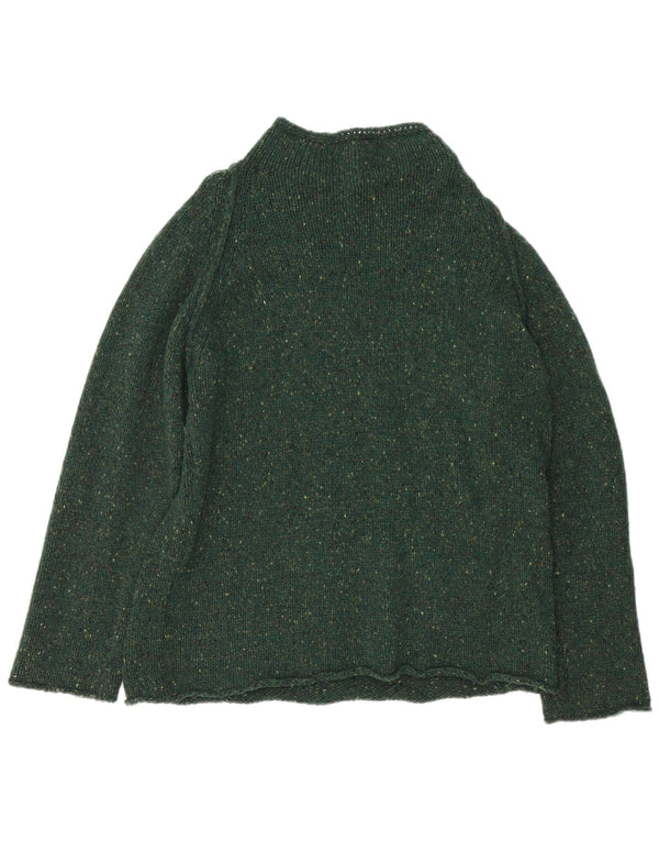 Gas Dame Turtle Neck Jumper Sweater UK 20 2XL Grøn Flecked Wool
