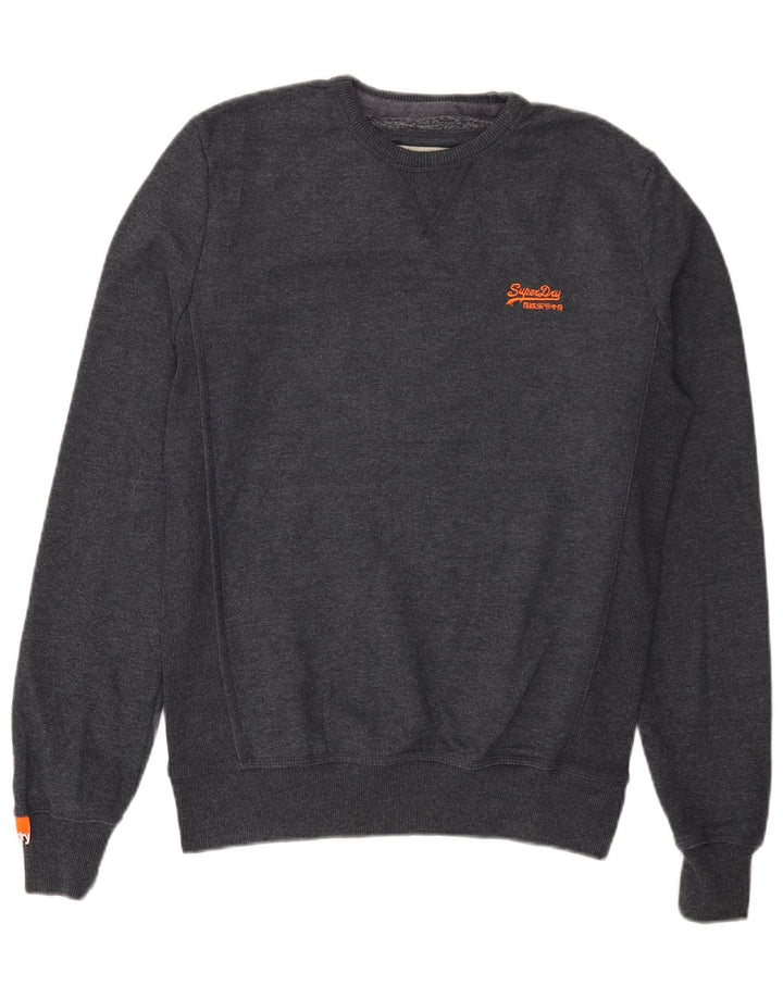 SUPERDRY Mens Sweatshirt Jumper Medium Navy Blue Cotton