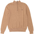 Crew tøj Herre lynlås-hals sweater medium brun bomuld