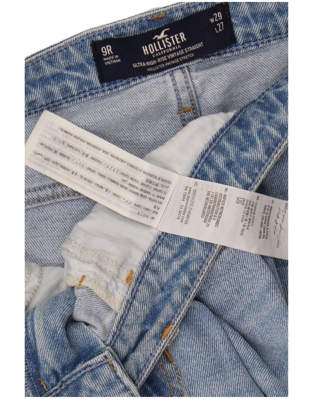 SUPERDRY lige damejeans W29 L27 blå bomuld