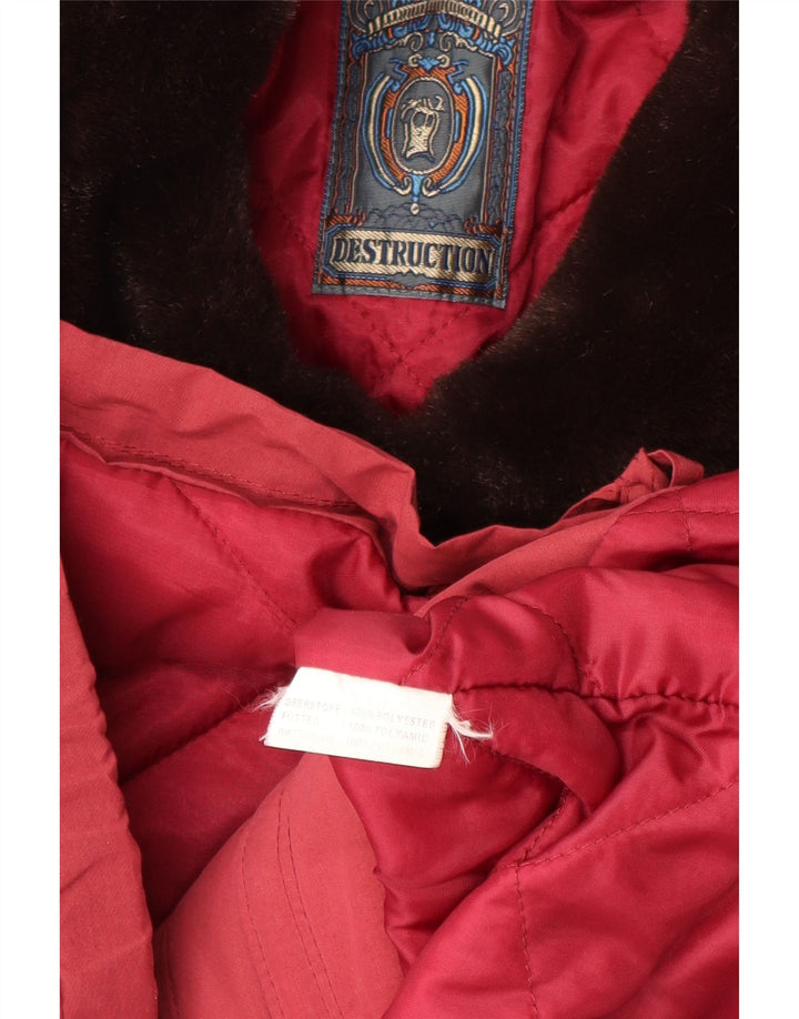 Vintage Womens Windbreaker Jacket UK 18 XL Red Polyester
