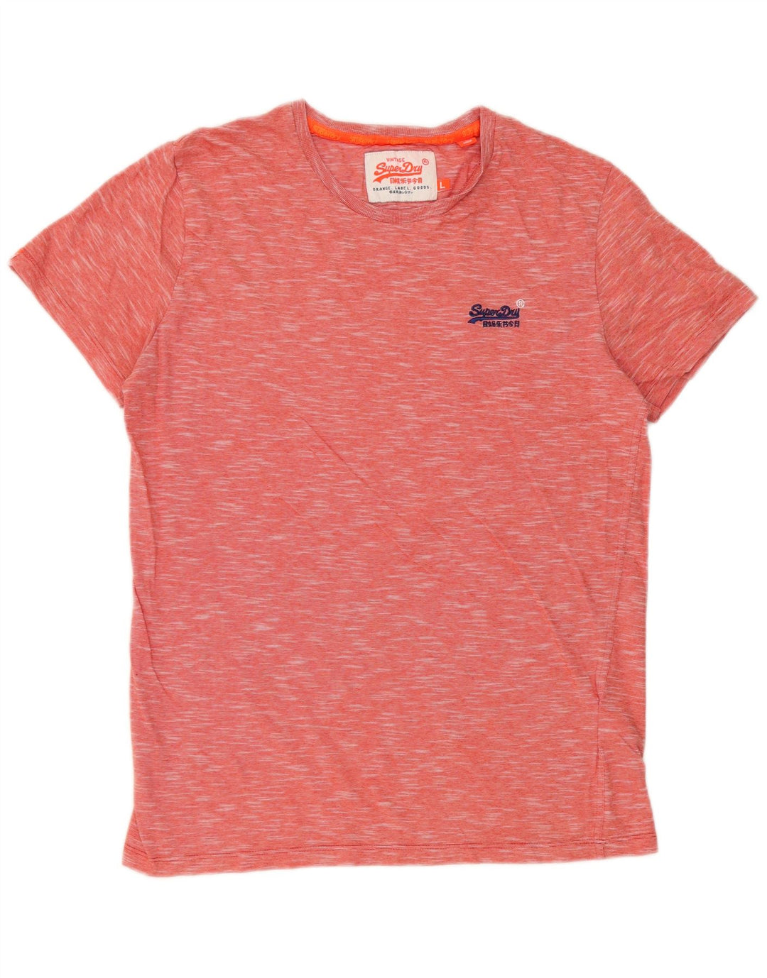 SUPERDRY Mens T-Shirt Top Large Red Flecked Cotton