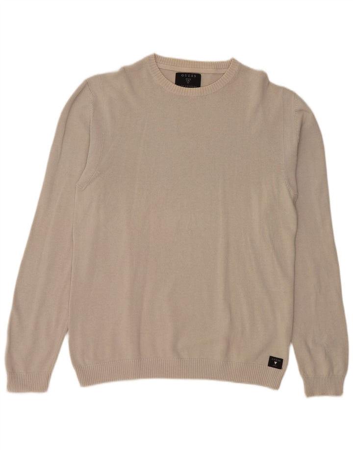 Guess Womens Boat Neck Jumper Sweater UK 14 Large Grey