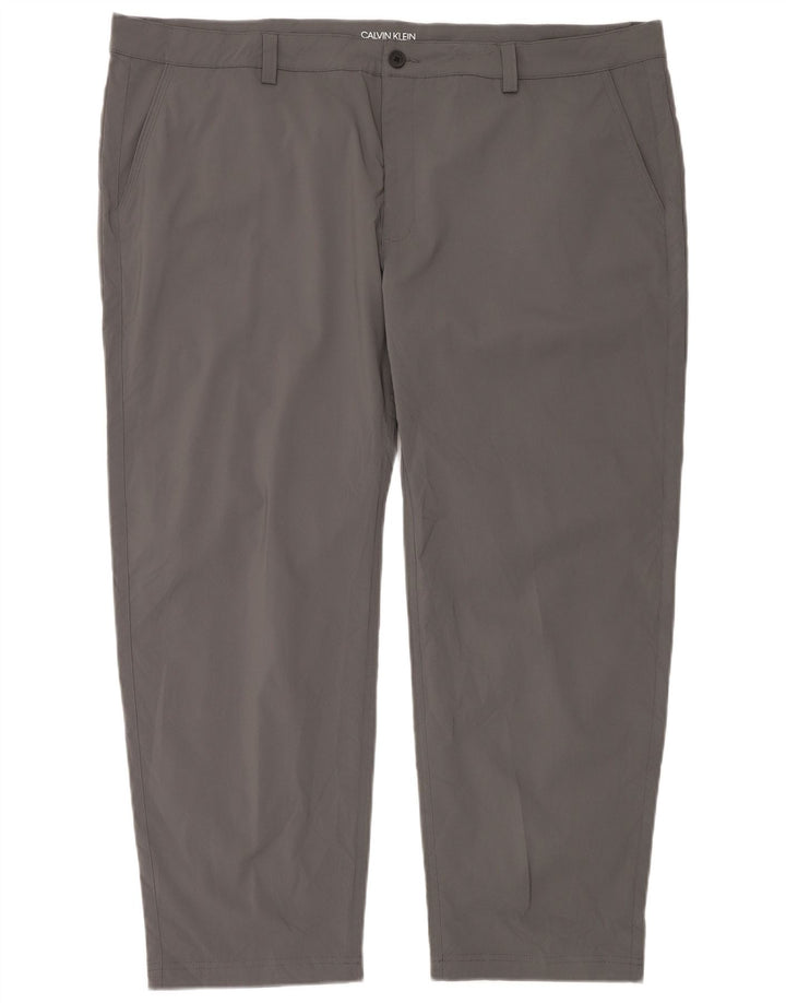 Calvin Klein Mens Golf Straight Chino Trousers W46 L29 Grey Polyester