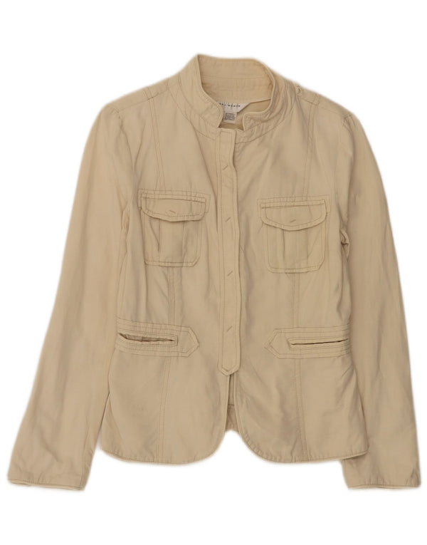 Zara Womens Utility Jacket UK 12 Medium Beige Cotton