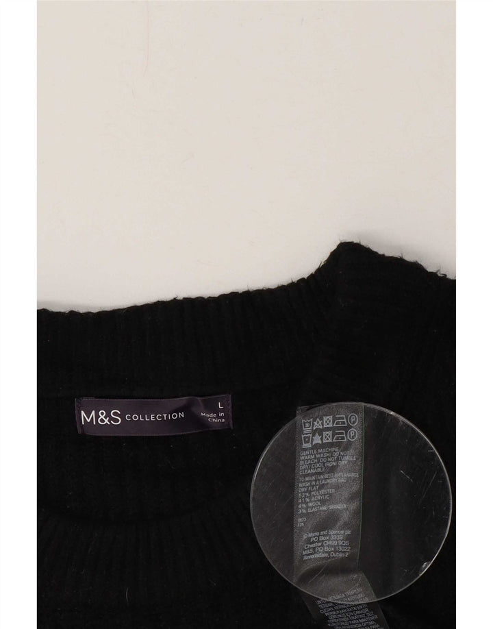 Marks & Spencer Dame Vest Tank Top UK 16 Large Black Polyester