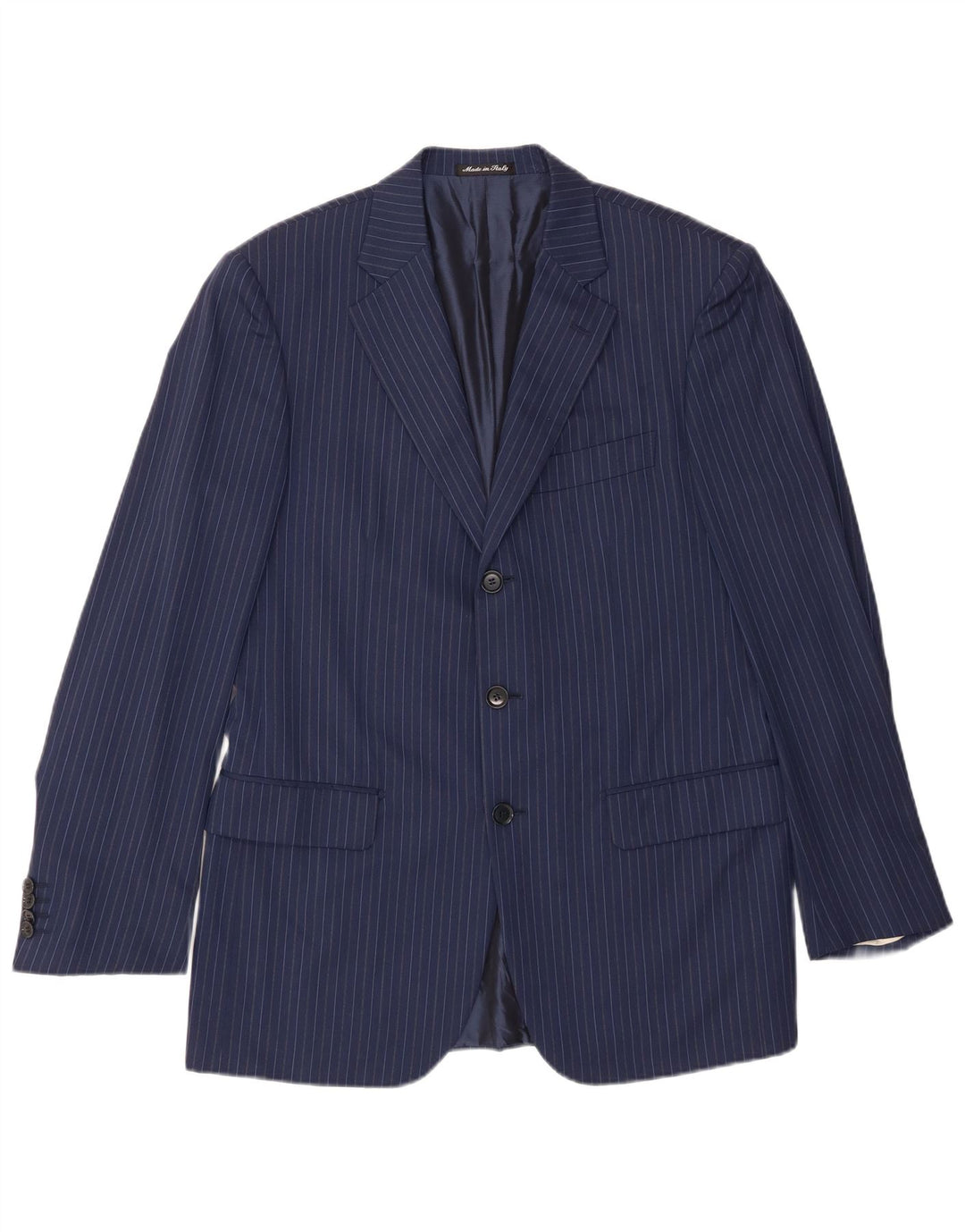 Pal Zileri Mens 3 Button Blazer Jacket IT 50 Large Navy Blue Pinstripe