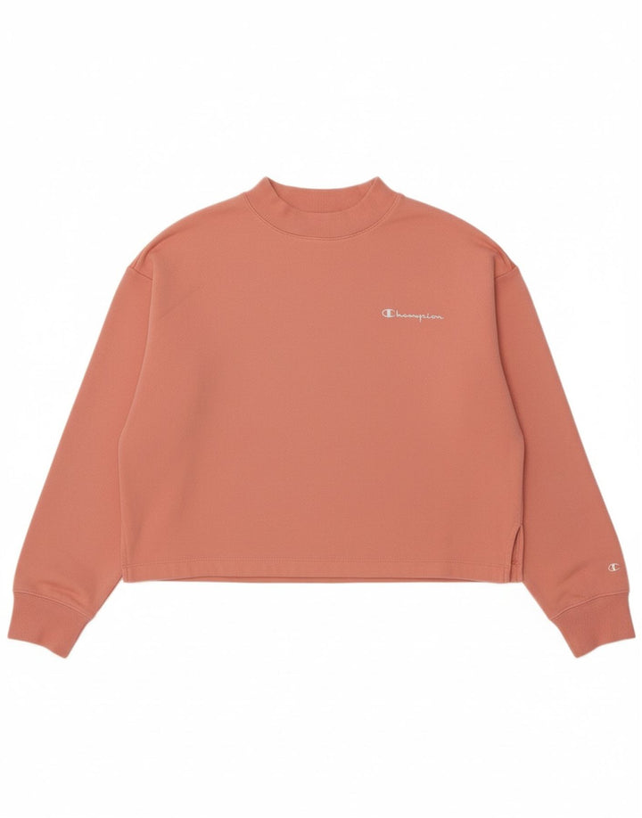 CHAMPION Suéter feminino cropped UK 16 grande algodão rosa