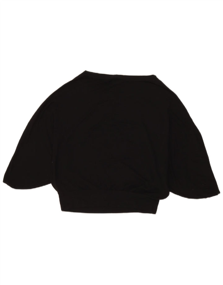 Liu Jo Womens Batwing Graphic Top 3/4 Sleeve IT 40 Small Black Viscose