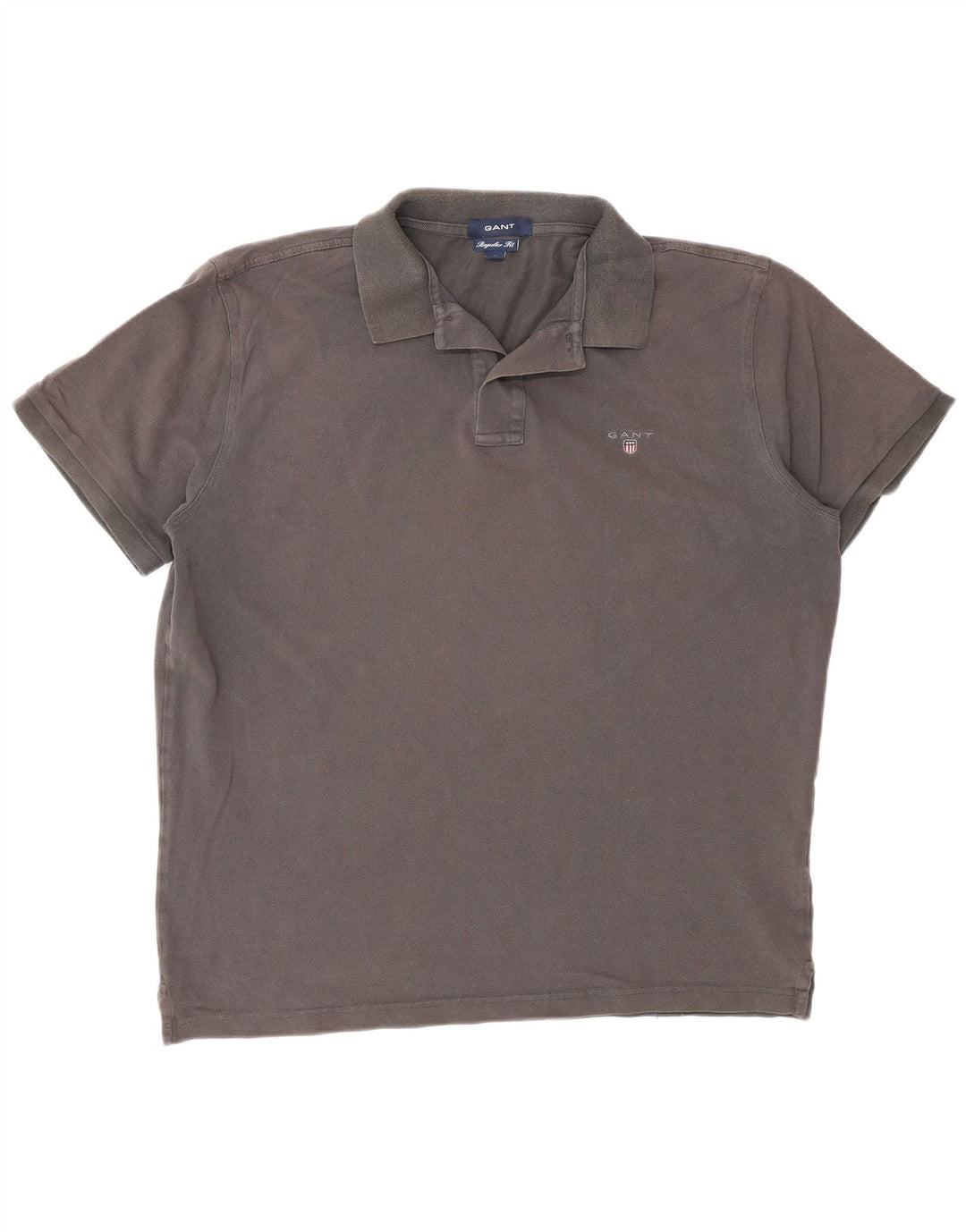 Gant Mens Regular Fit Polo Shirt Large Grey Cotton