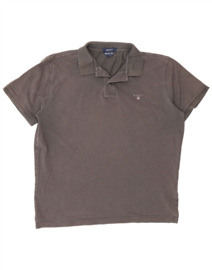Gant Mens Regular Fit Polo Shirt Large Grey Cotton