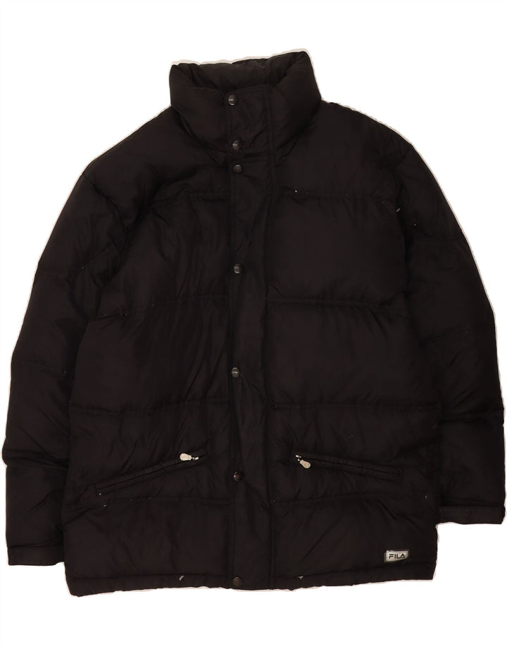 FILA Mens Padded Jacket IT 50 Large Black Vintage Fila and Second-Hand Fila from Messina Hembry 